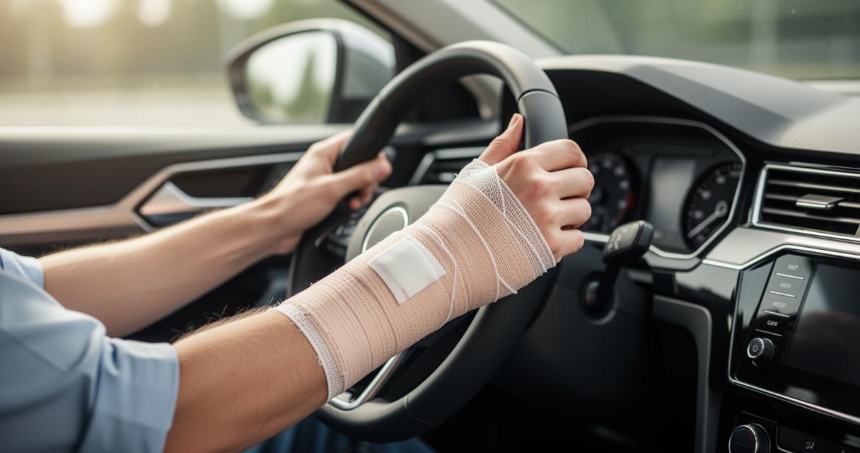 Conduite avec un plâtre, une attelle ou une minerve : ce que dit la loi sur la sécurité routière